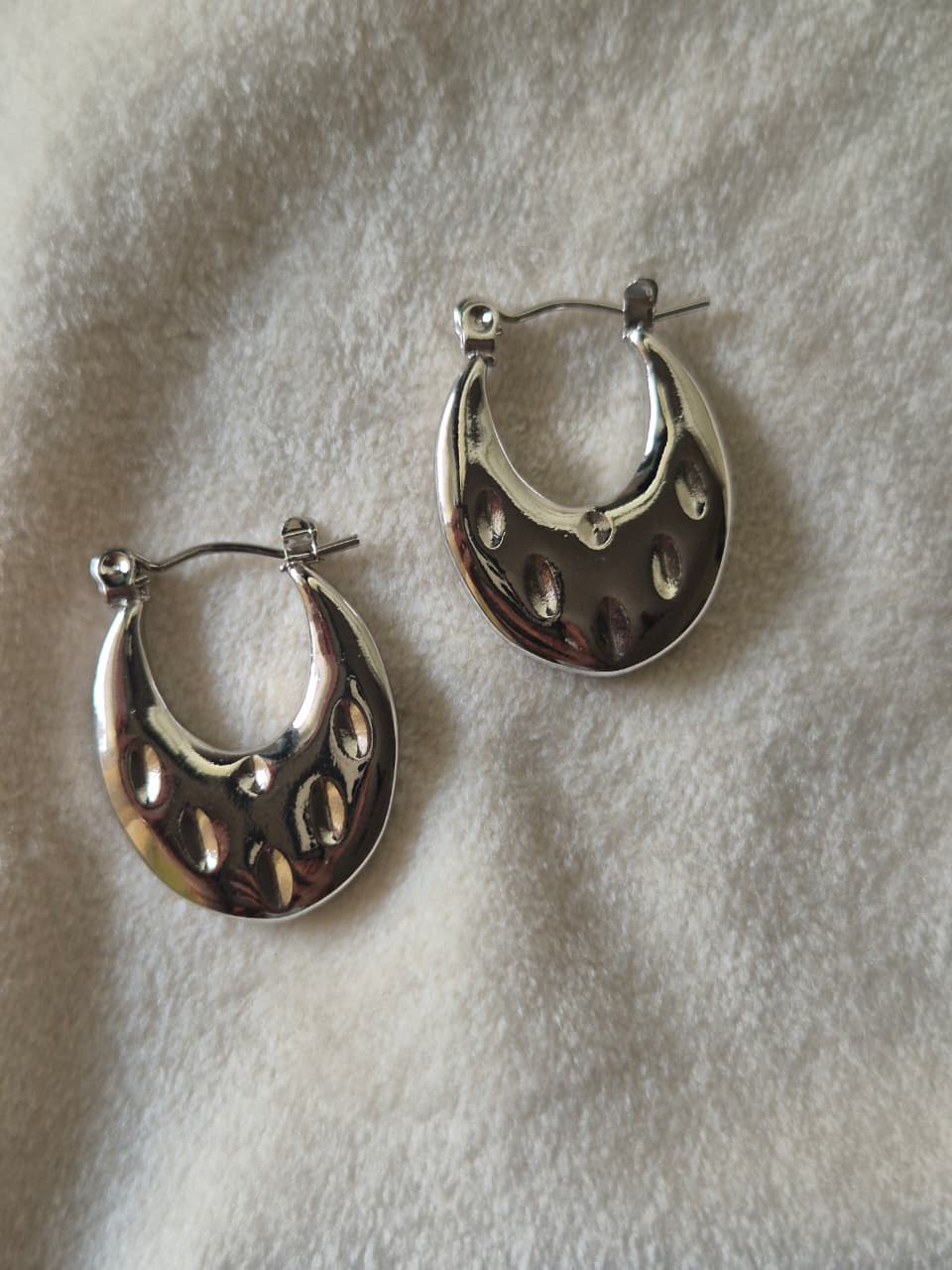 Silver Thick Hoops