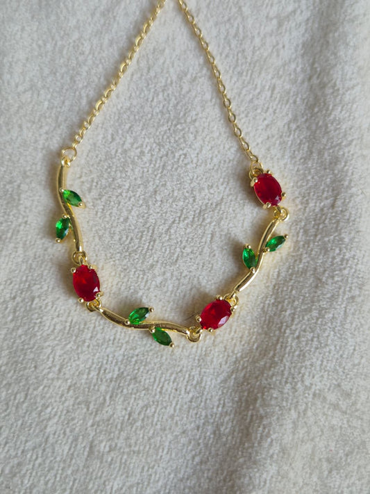 Red Tulip Bracelet (Adjustable)