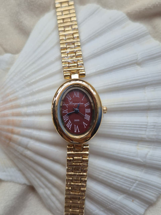 Vintage Watch (Red Dial)