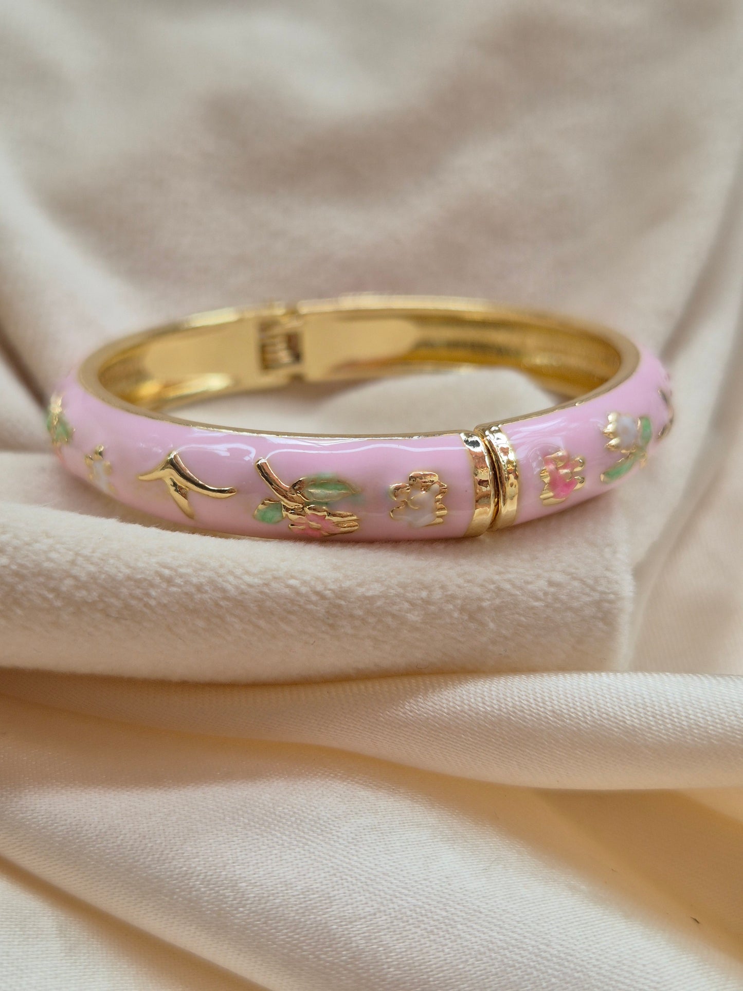 Baby Pink Enamel Kada (Small Size)