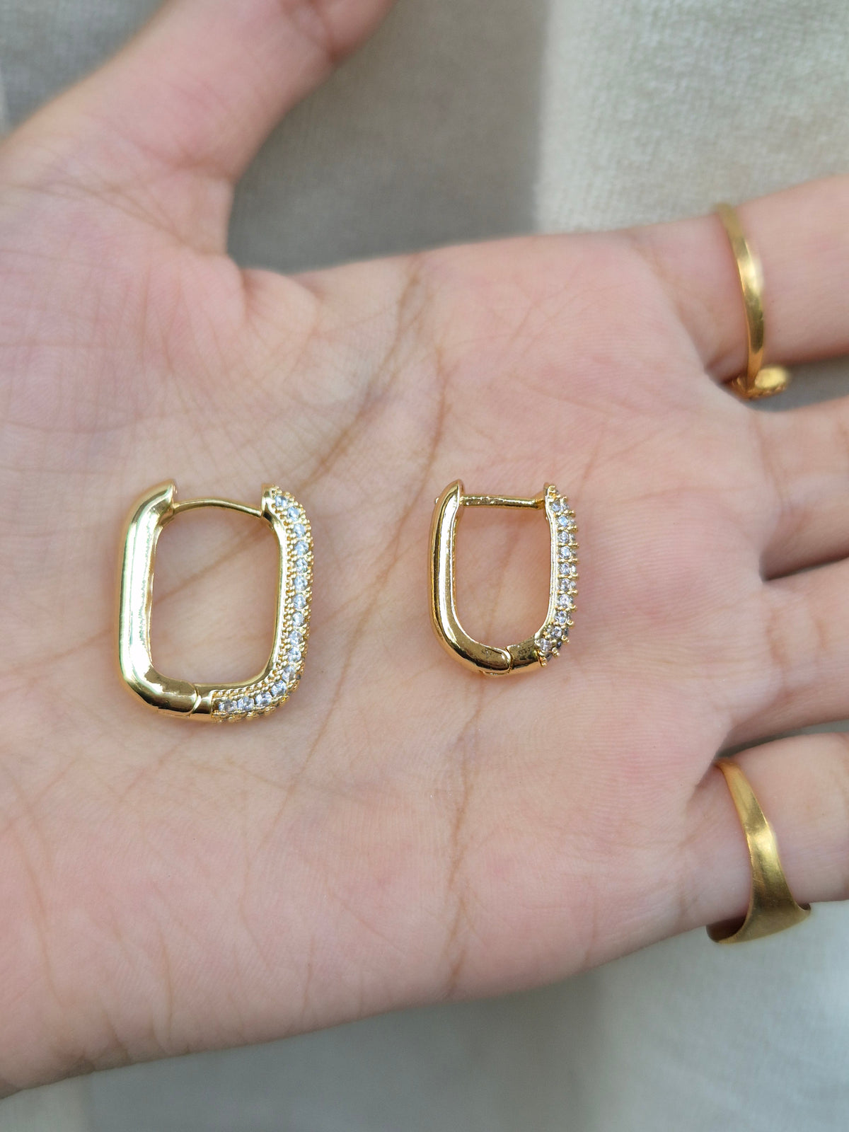 Studded Square Hoops (Big)
