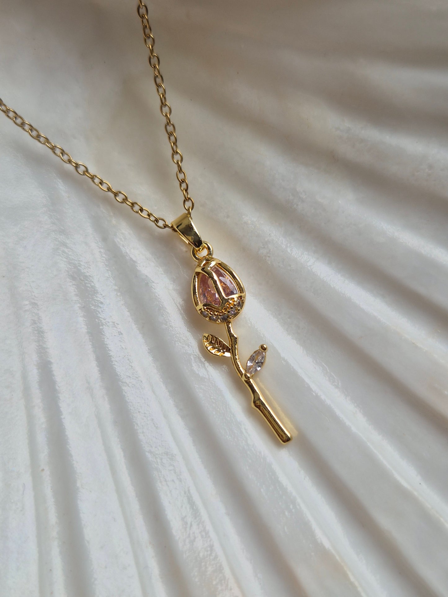 Pink Tulip Necklace
