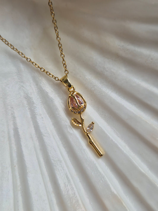 Pink Tulip Necklace