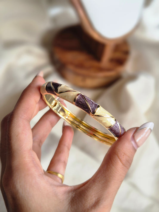Purple & Biege Enamel Kada (normal size)