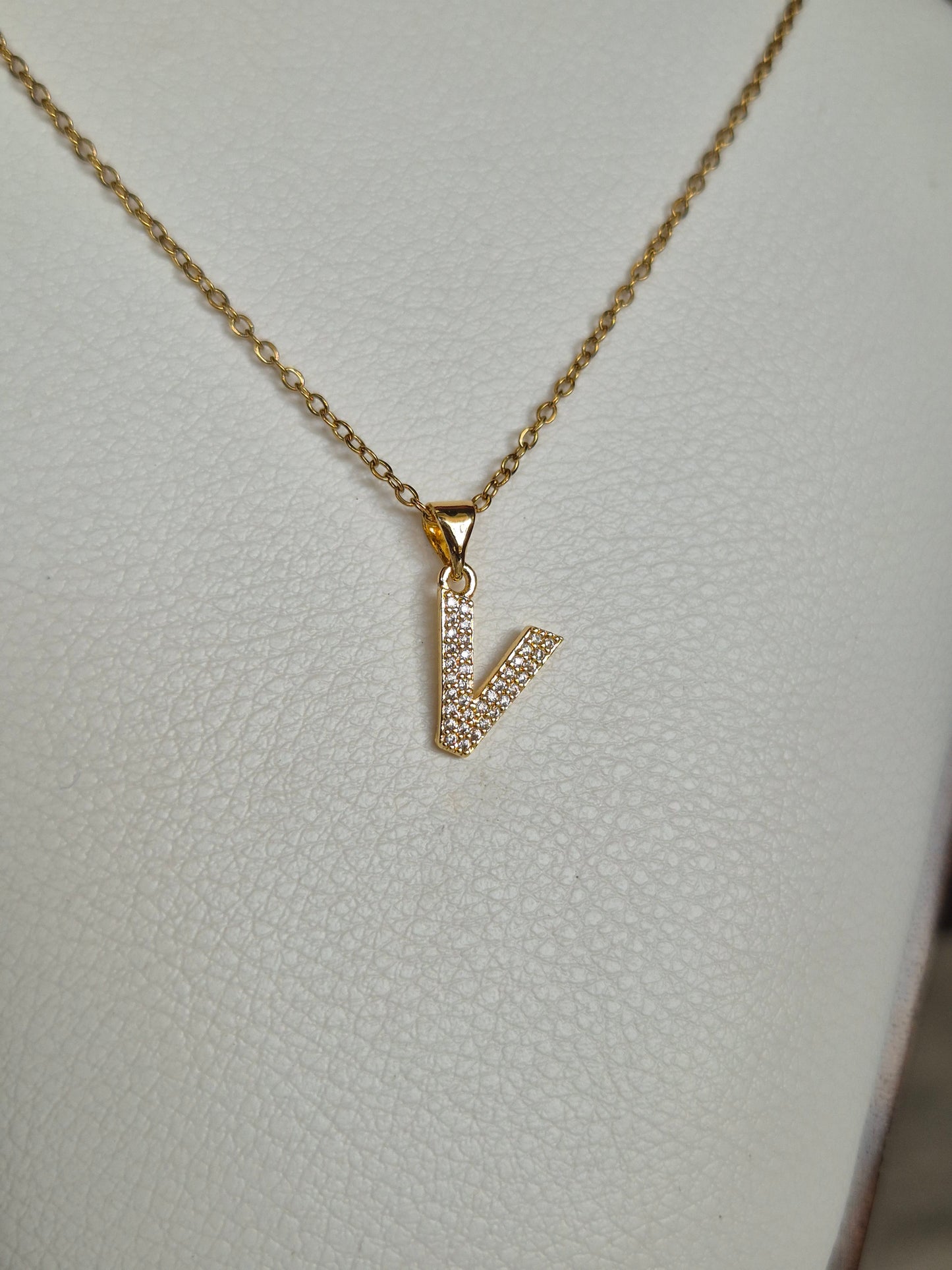 'V' Initial Necklace