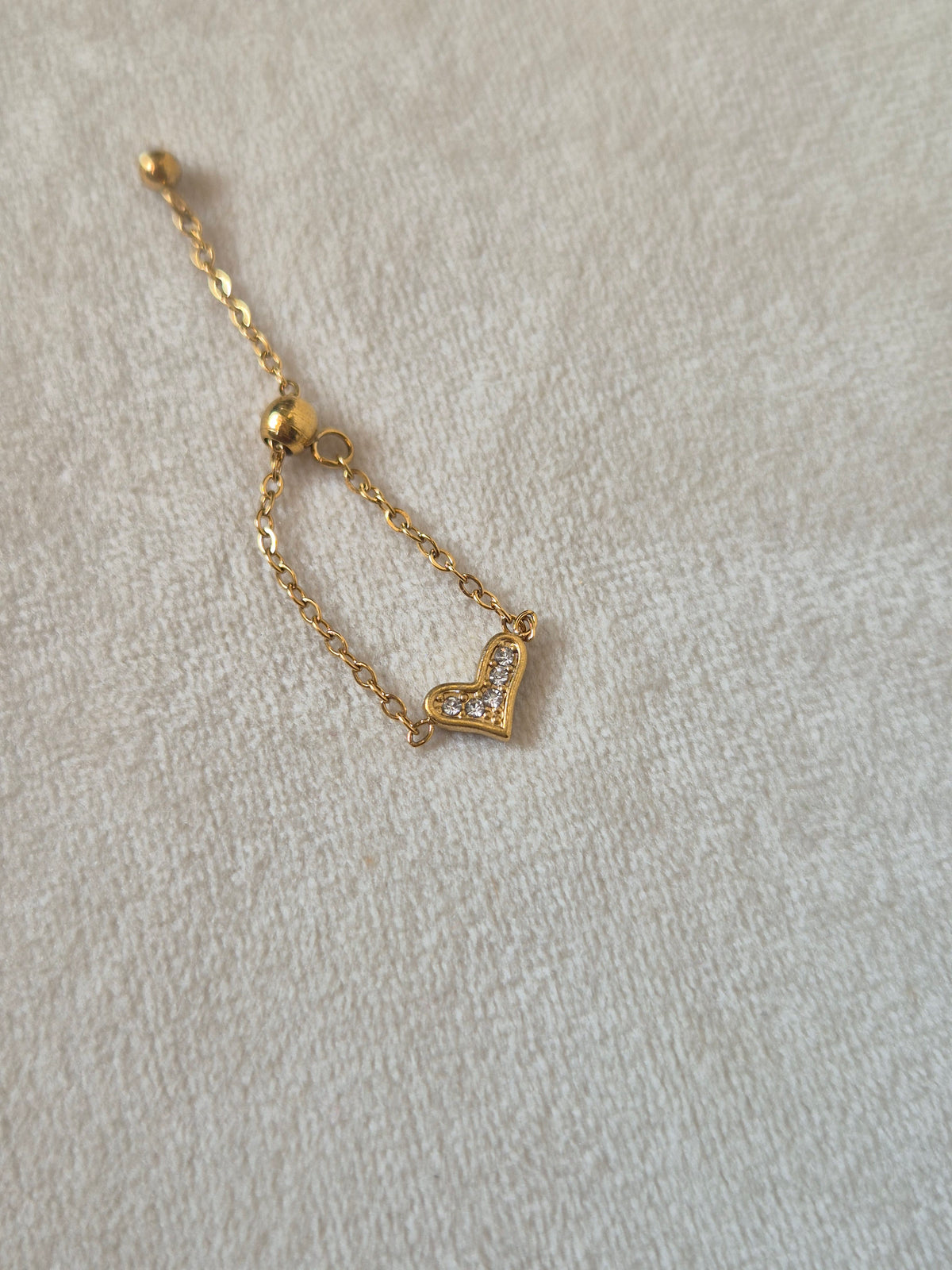 Minimal heart chain ring (Adjustable)