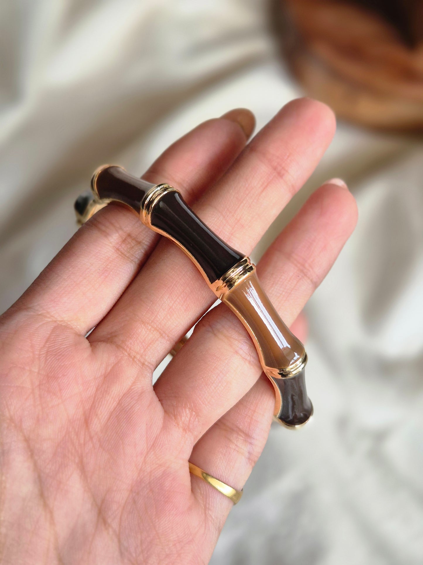 Brown Bamboo Enamel Kada (normal size)
