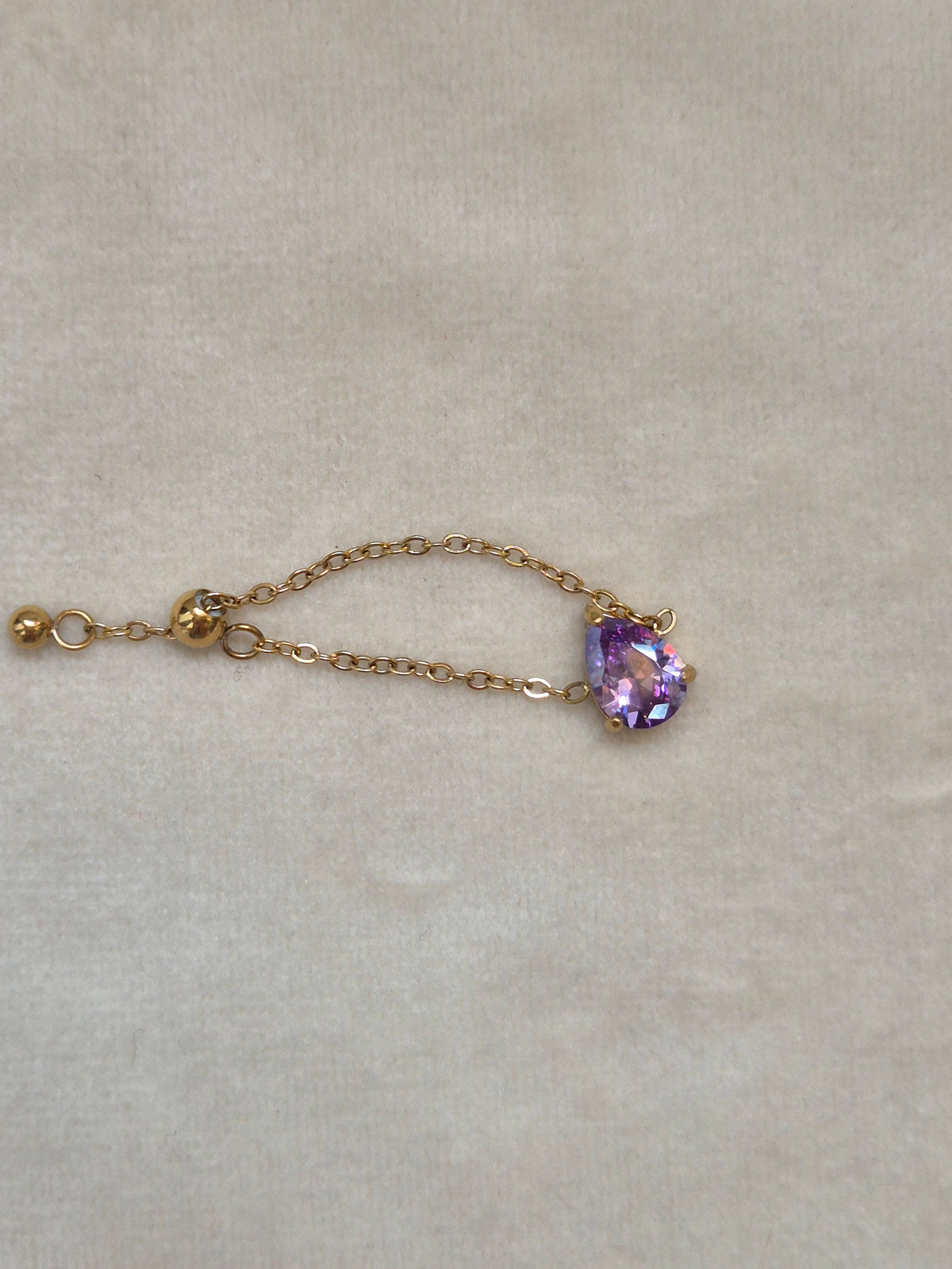 Purple pearcut chain ring (adjustable)