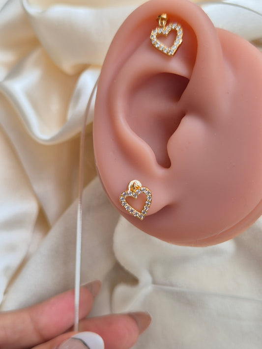 Heart Piercing Studs