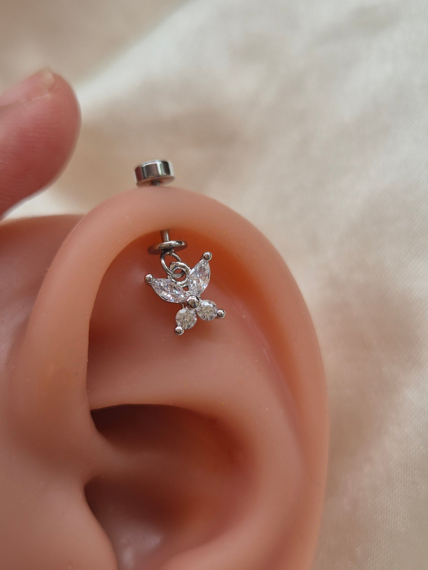 Silver Butterfly Piercing Studs