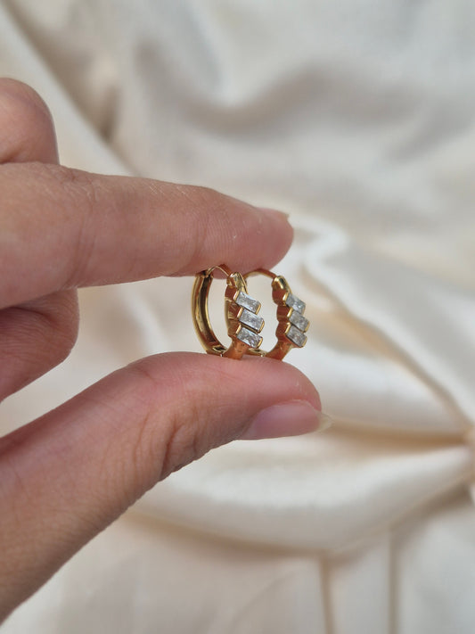 3 Stone Hoops