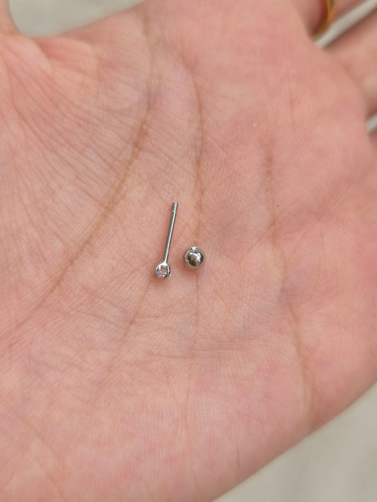Silver Tiny Diamond Studs