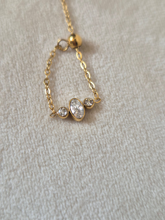 3 Stone Chain Ring (Adjustable)
