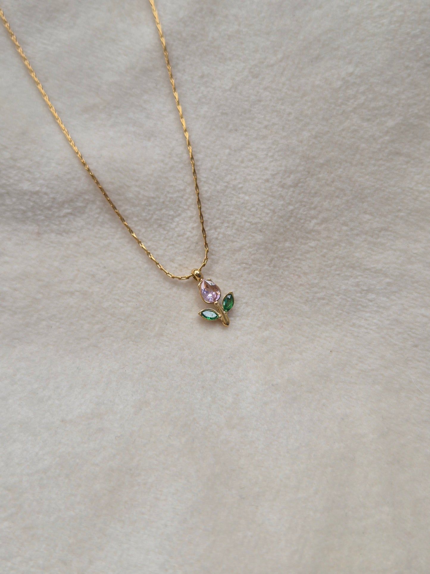 Pink Mini Tulip Necklace