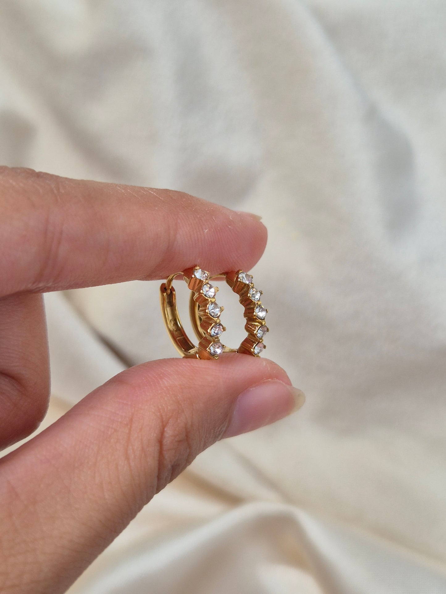 Mini studded hoops
