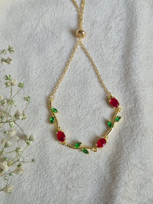 Red Tulip Bracelet (Adjustable)