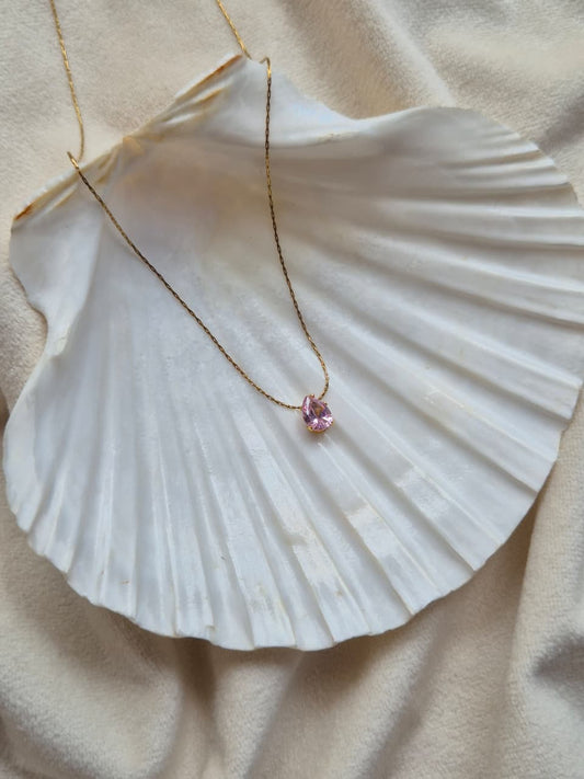 Pink Drop Necklace