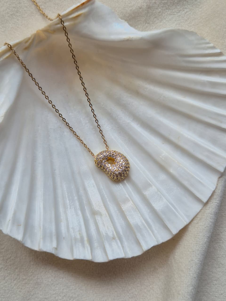 Studded 'D' Initial Necklace