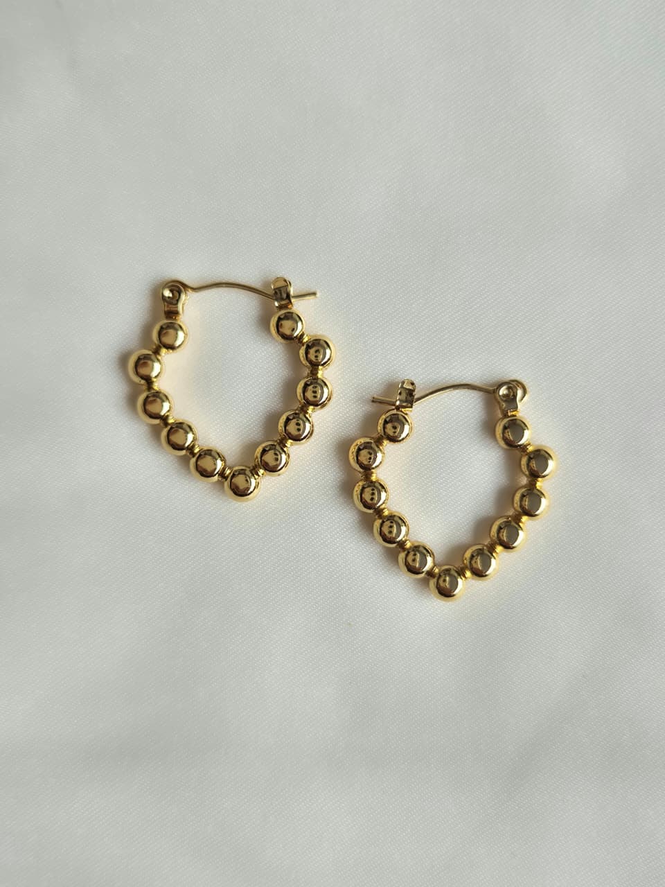 Beaded Heart Hoops