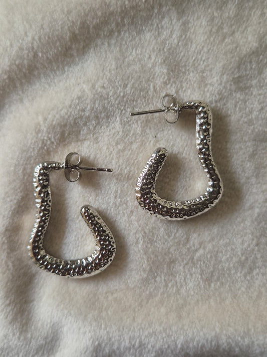 Silver Maddy Hoops