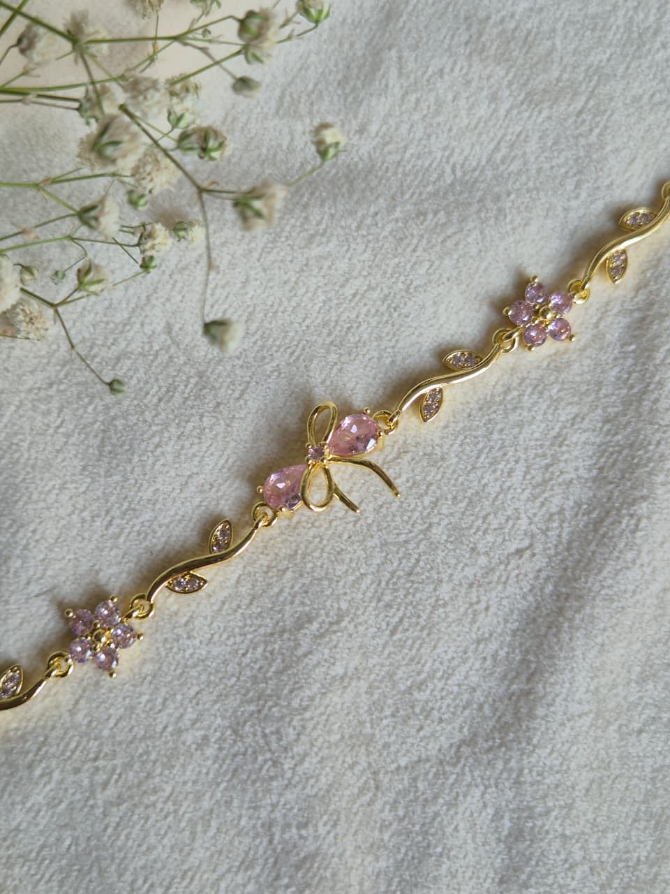 Pink Bow Bracelet (Small Size)