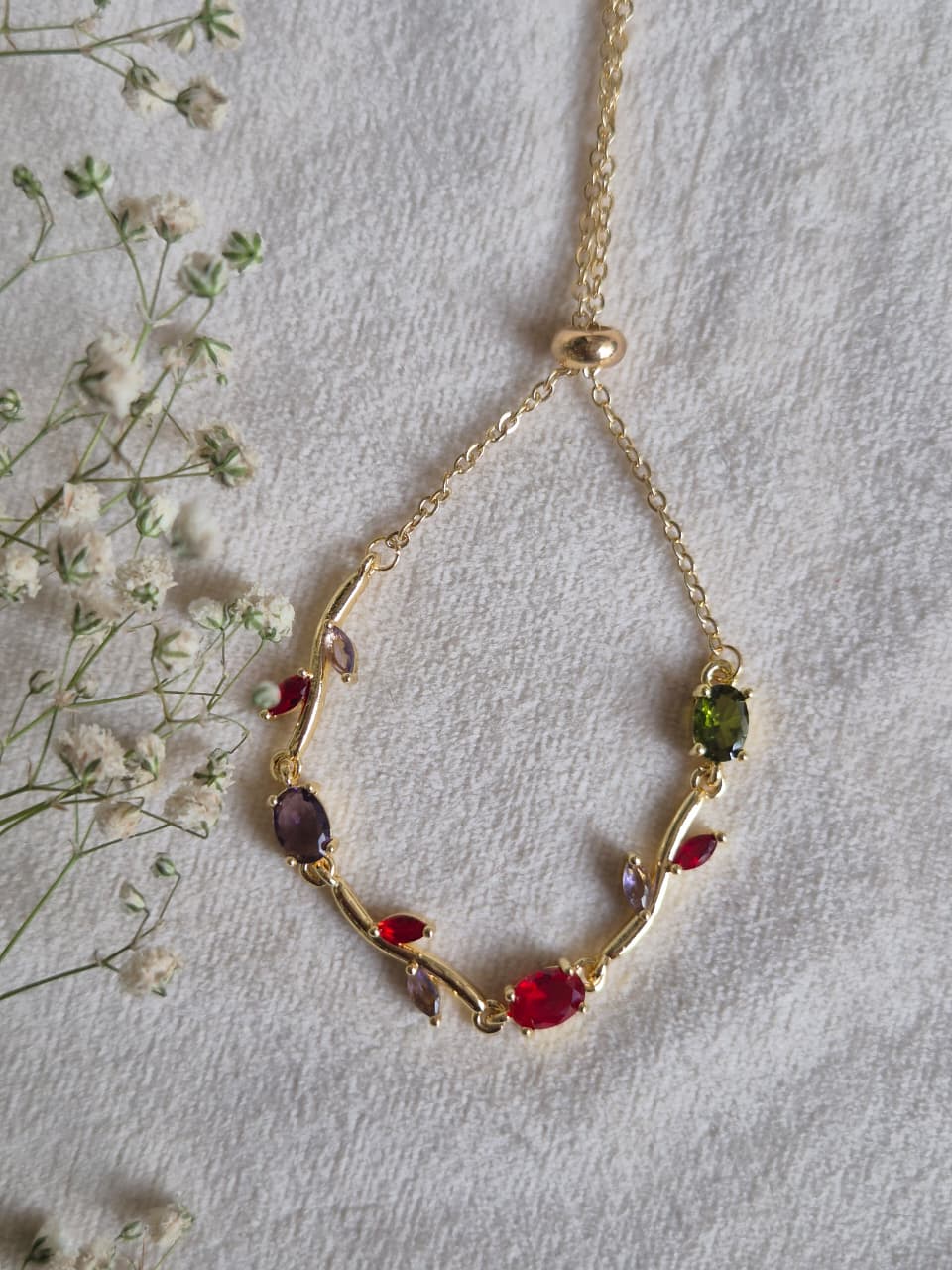 Multicolored Tulip Bracelet (Adjustable)