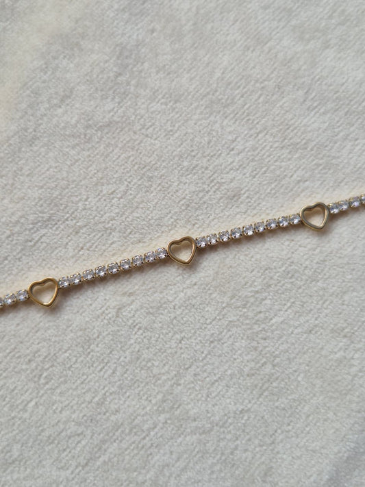3 Hearts Tennis Bracelets