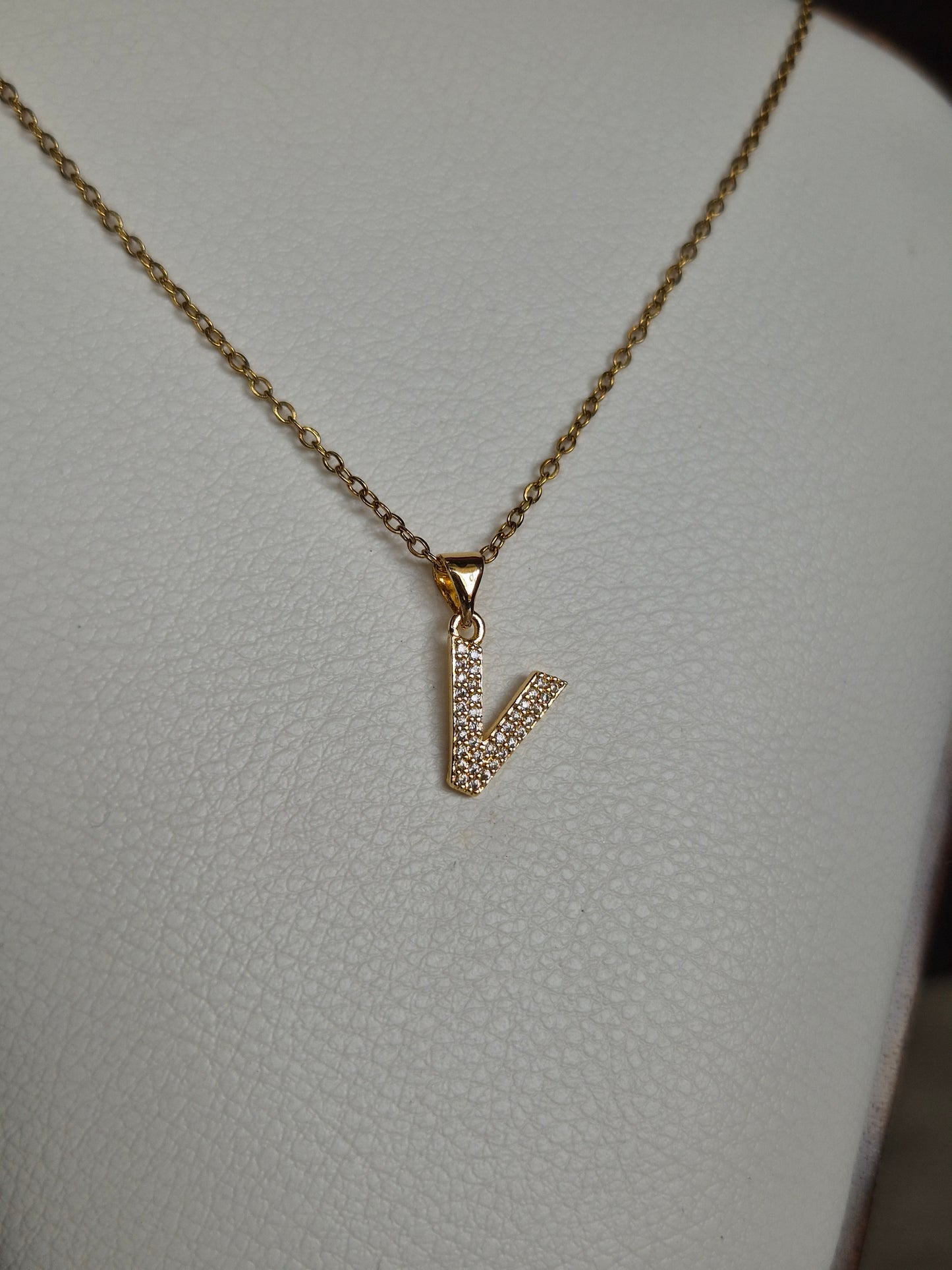 'V' Initial Necklace