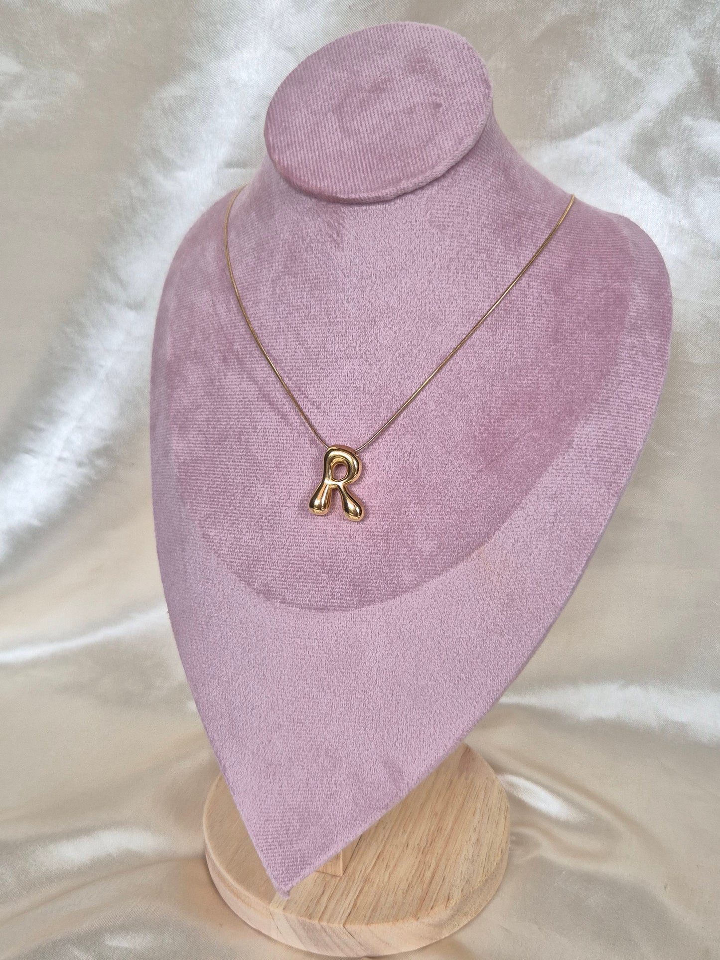 'R' Bubble Initial Necklace
