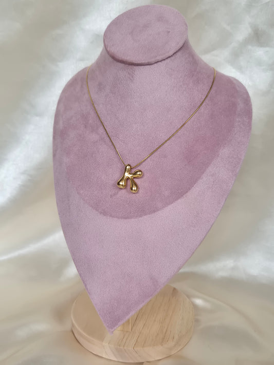 'K' Bubble Initial Necklace
