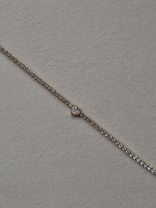 Diamond Heart Tennis Bracelet
