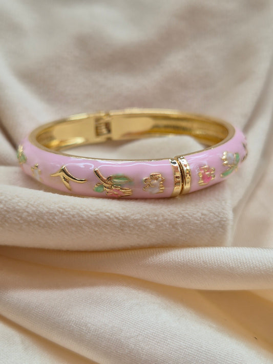 Baby Pink Enamel Kada (Small Size)