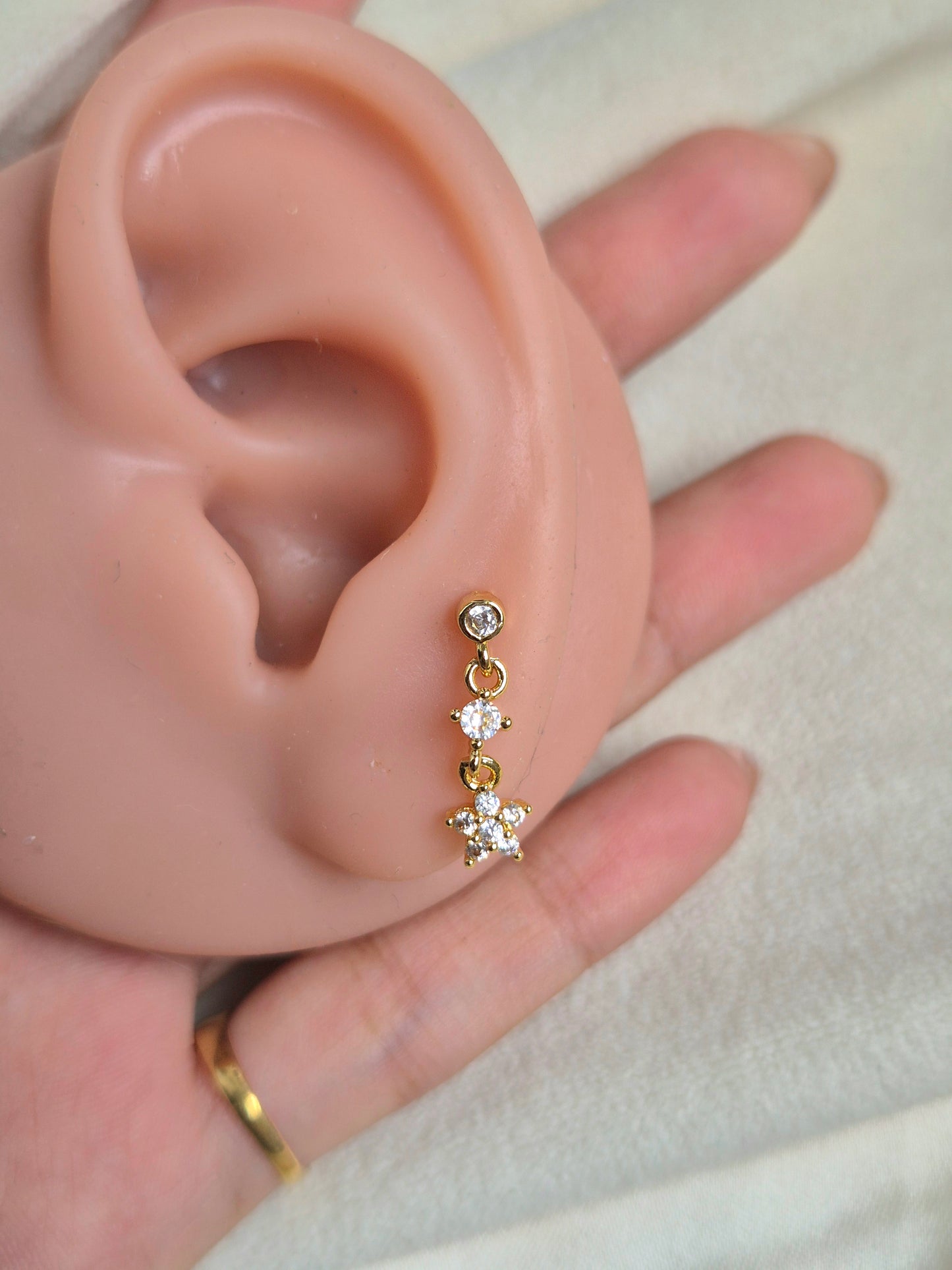 Long Flower Piercing Studs