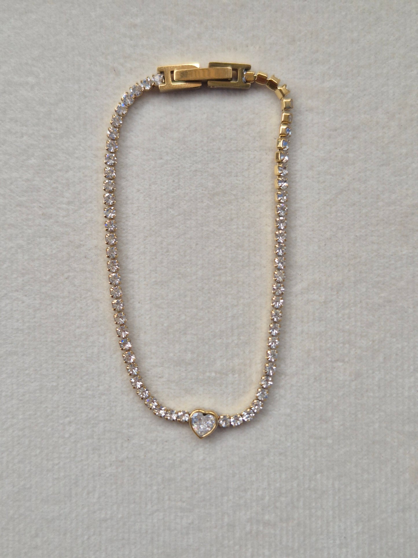 Diamond Heart Tennis Bracelet