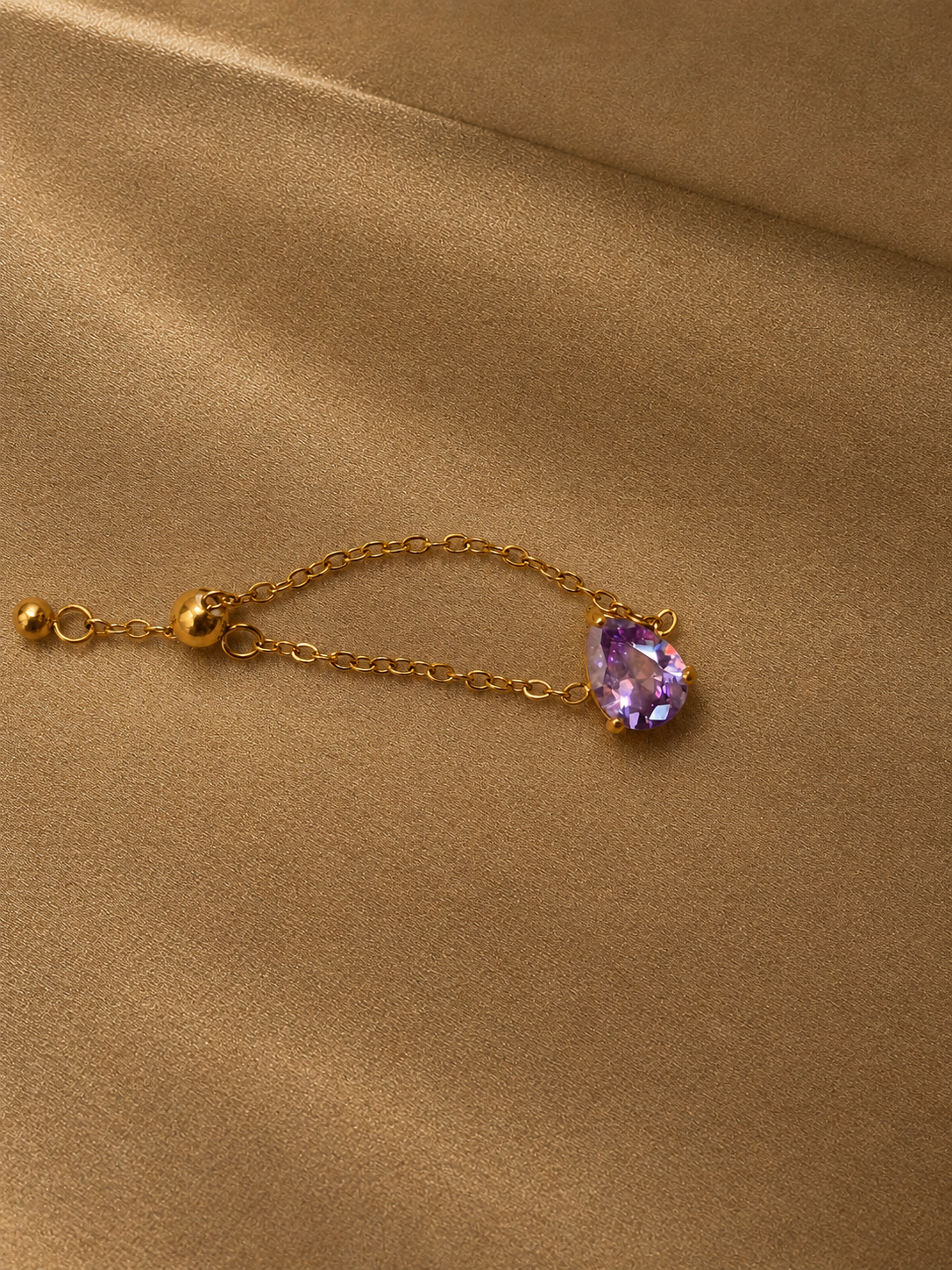 Purple pearcut chain ring (adjustable)