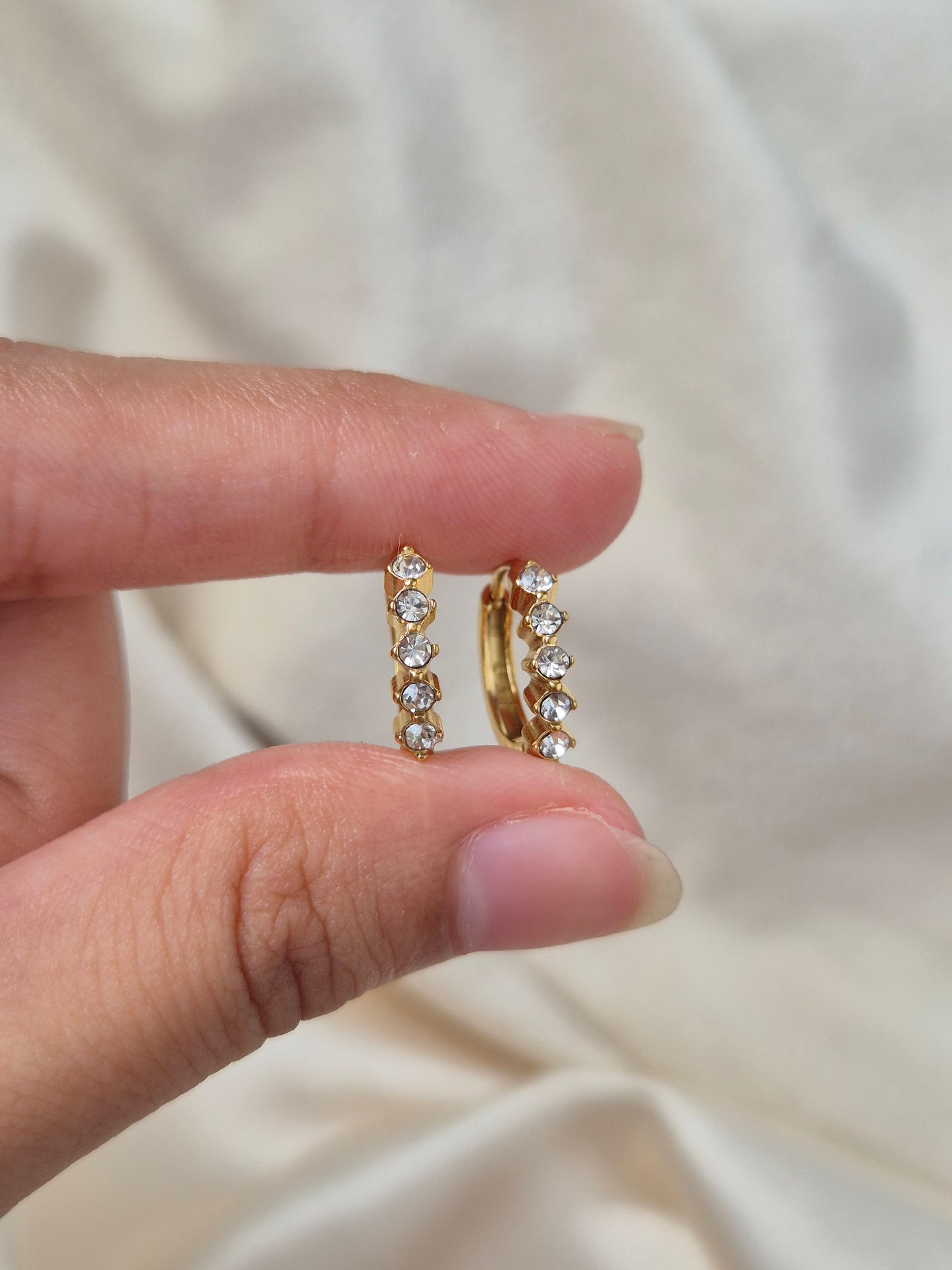 Mini studded hoops