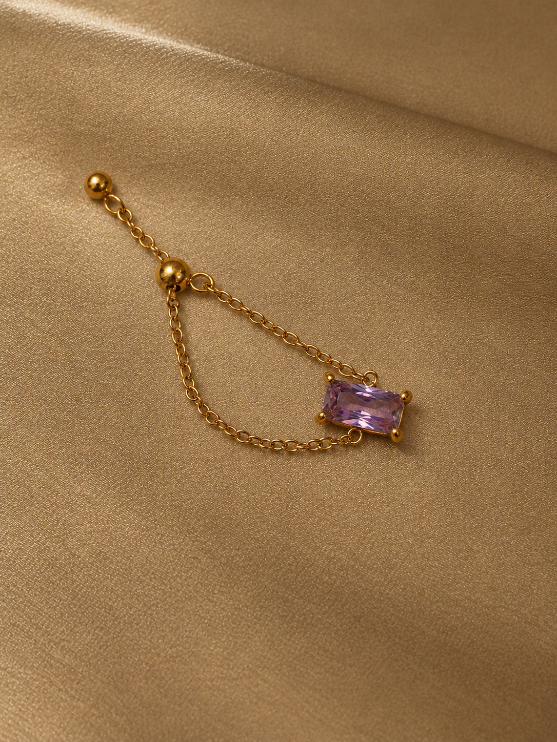 Purple Sq. Chain Ring (adjustable)