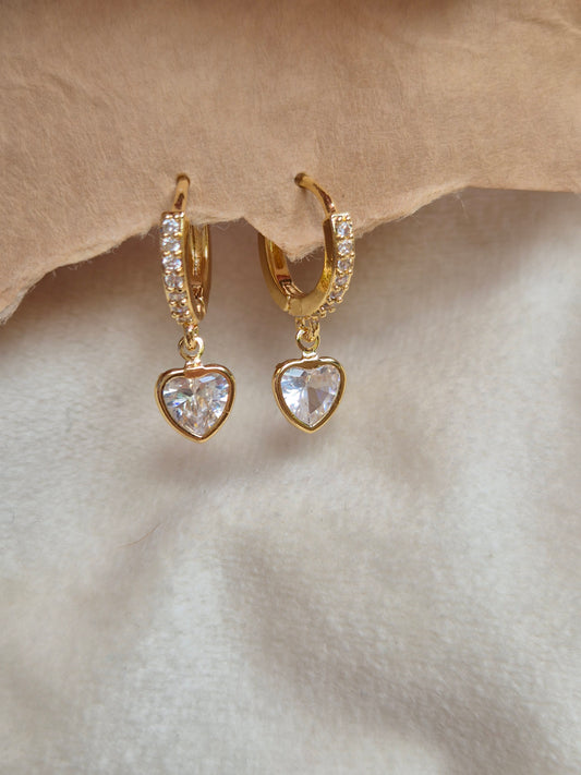 Heart Dangling hoops 2.0