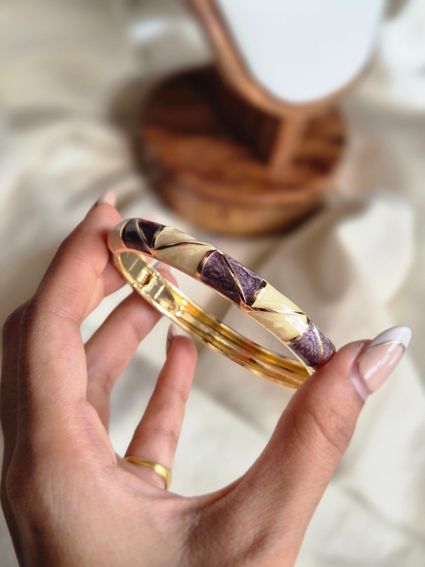 Purple & Biege Enamel Kada (normal size)