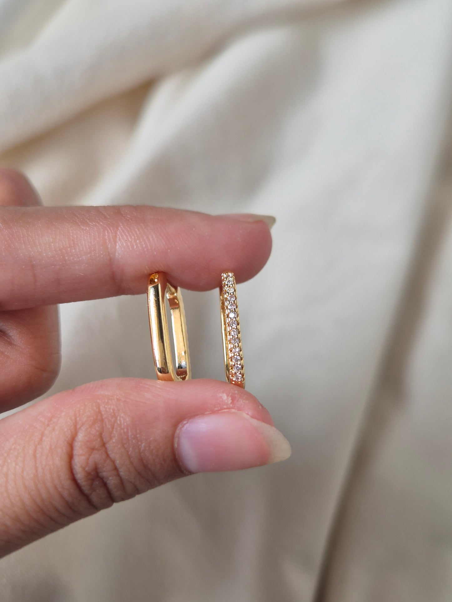 Studded Square Hoops