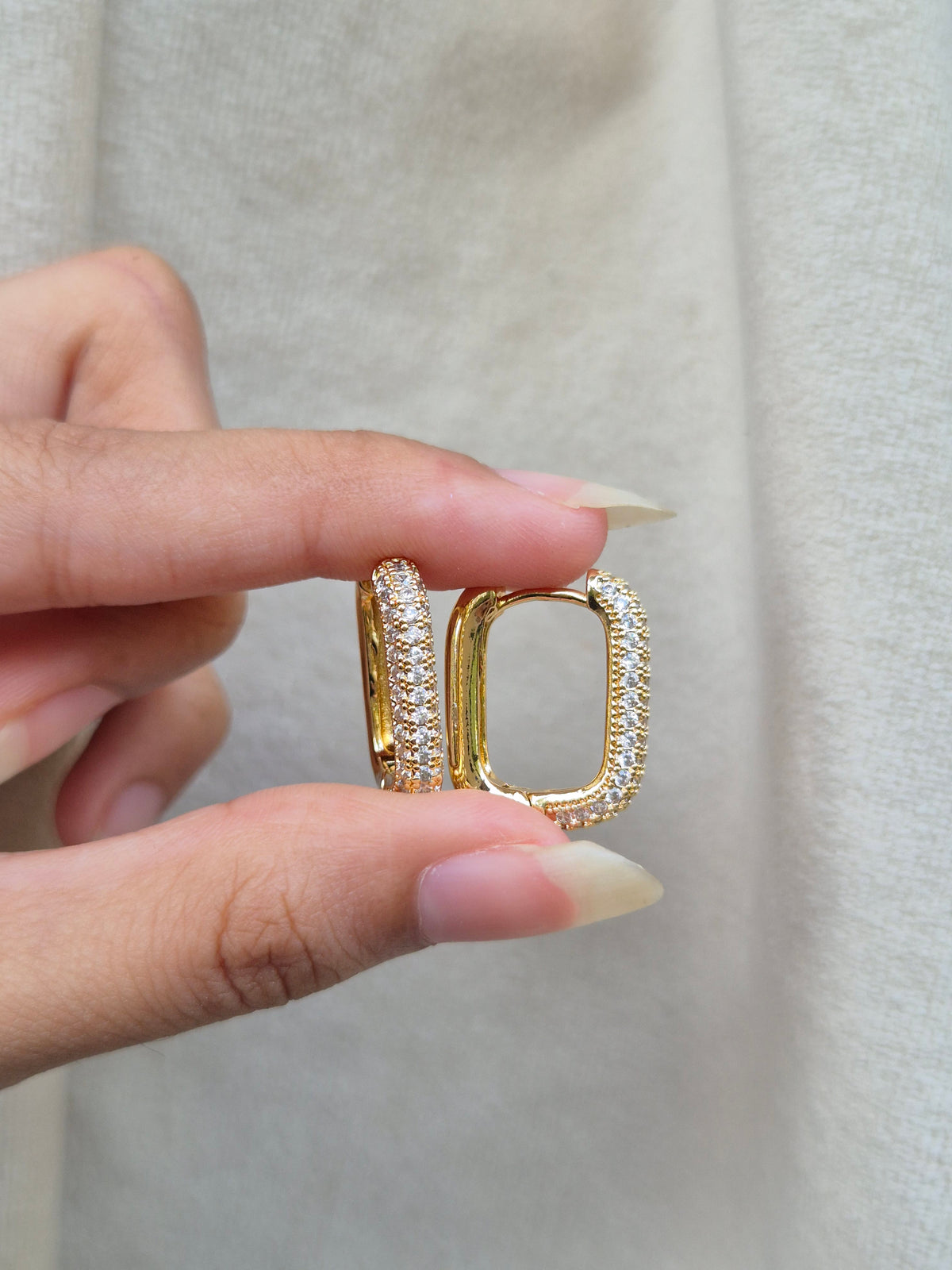 Studded Square Hoops (Big)