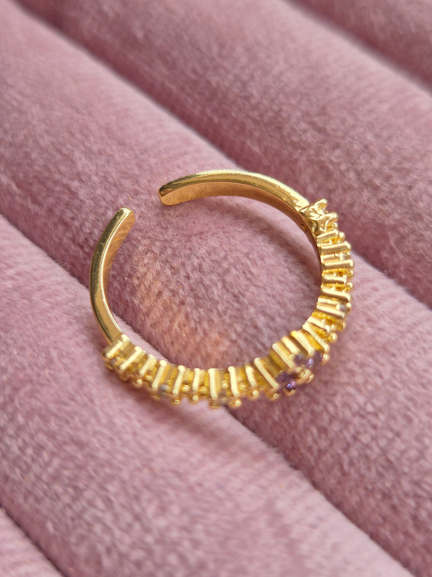 Purple Flower Ring (Adjustable)