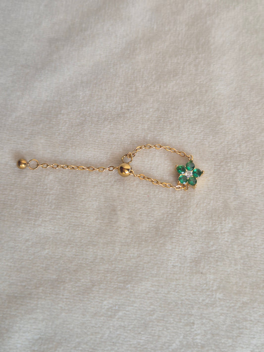 Green Flower Chain Ring (Adjustable)