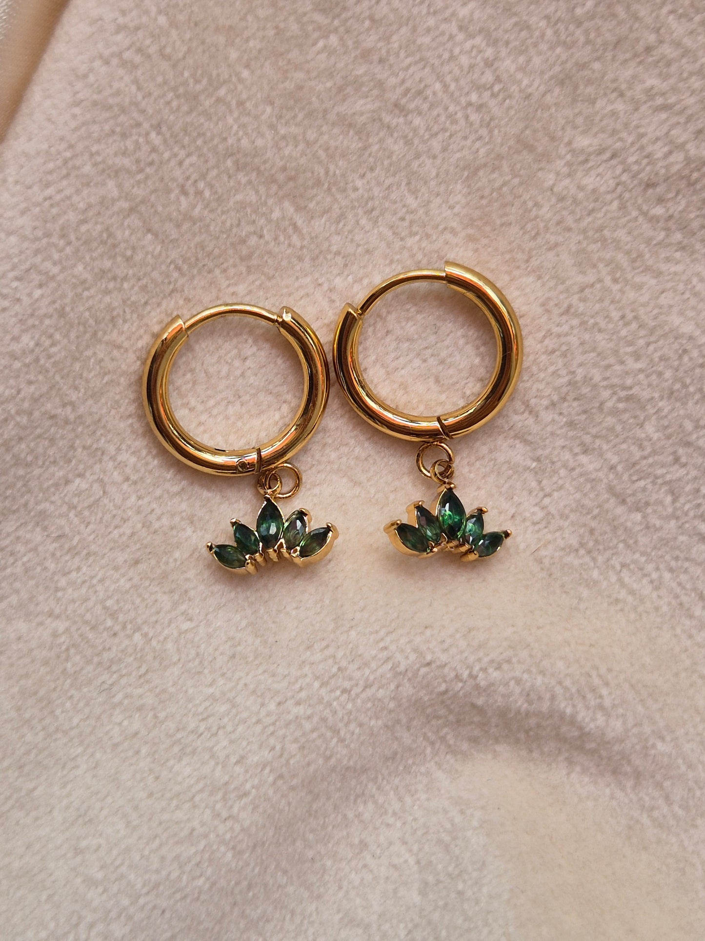 Crown Dangling hoops