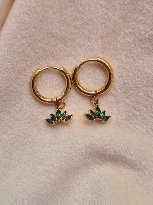 Crown Dangling hoops