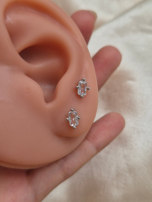 Silver Solitaire Studs