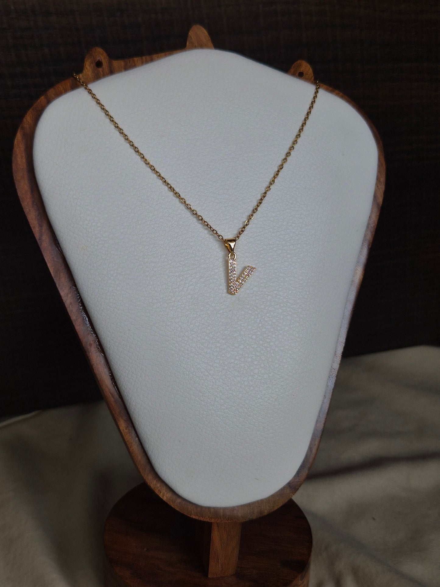 'V' Initial Necklace