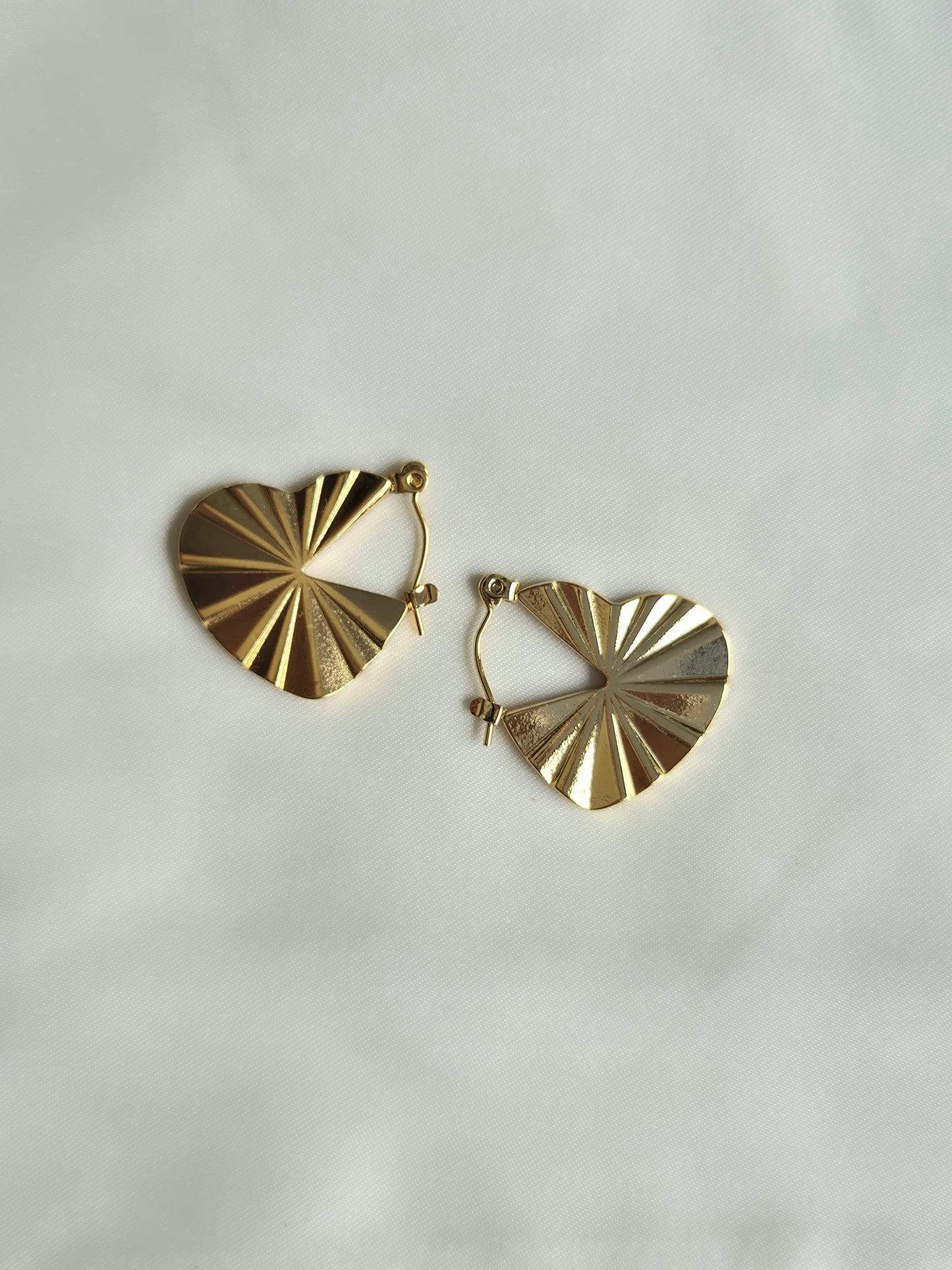 Pleated Heart Hoops