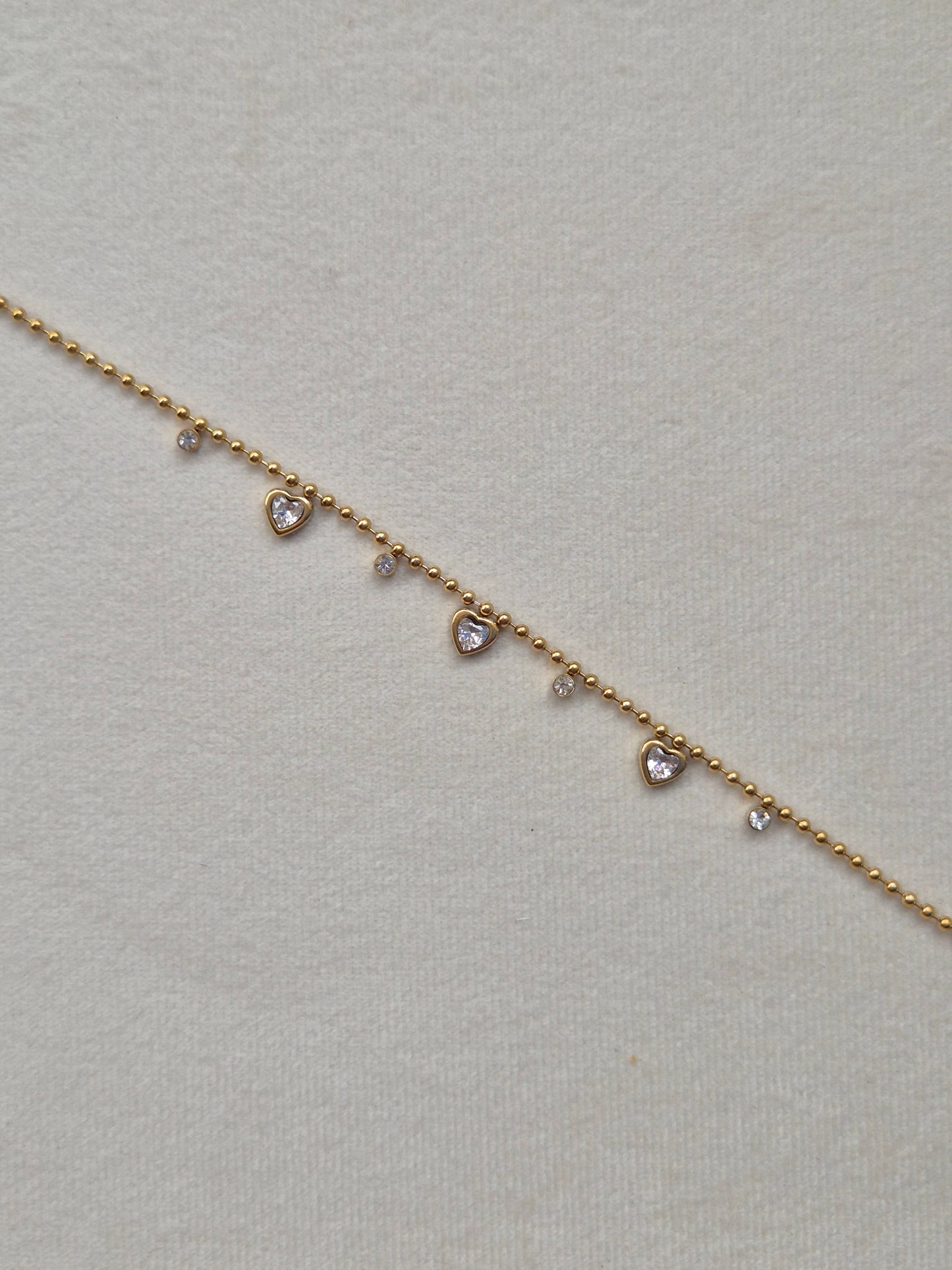 Heart Diamond Charm Bracelet