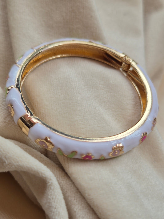 White Enamel Kada (Small Size)